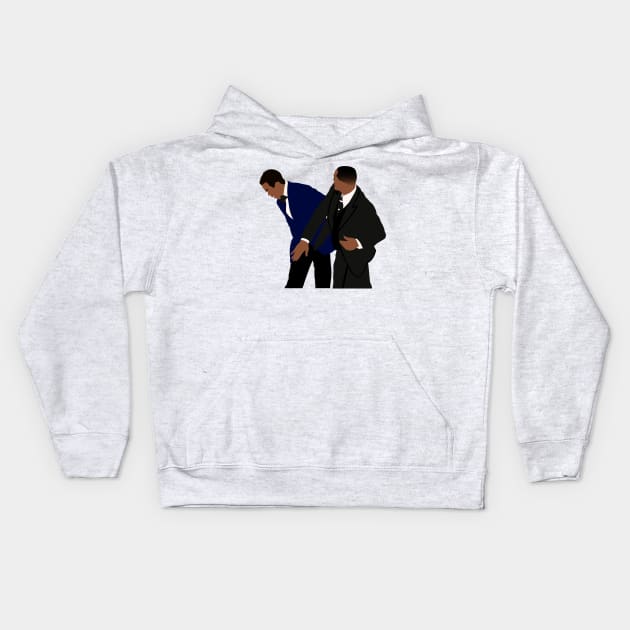 Will Smith Slaps Chris rock meme Kids Hoodie by sillhoutelek